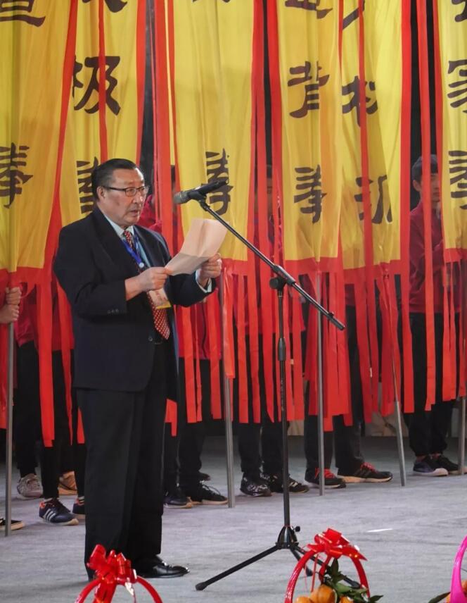 中国武术协会原主席李杰在开幕式上致辞