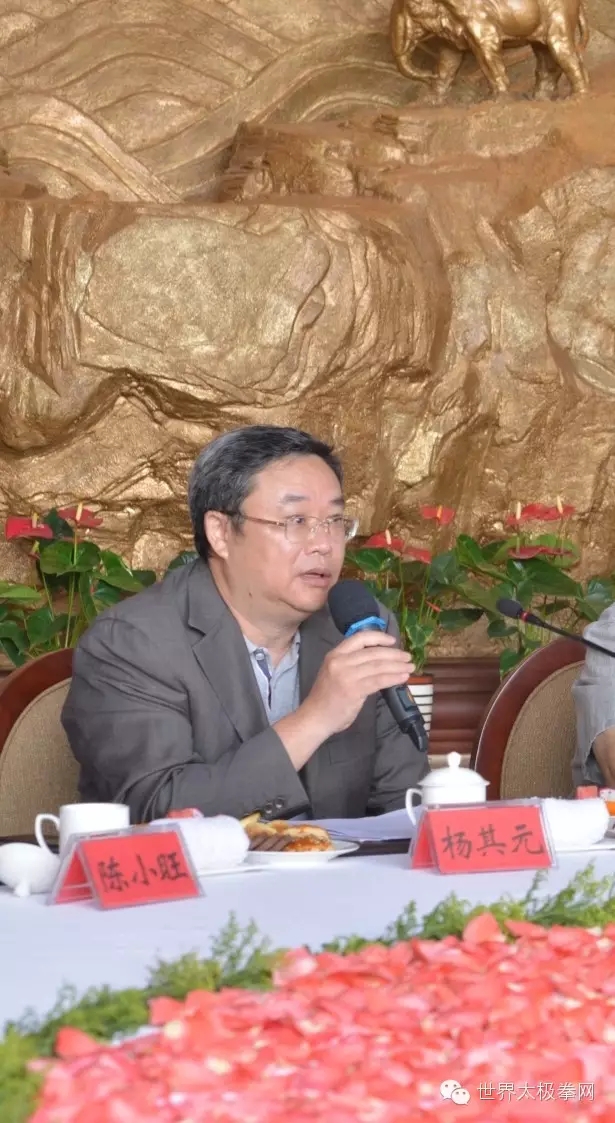 “三亚南山”世界太极文化节执行主任杨其元先生在会议中致辞