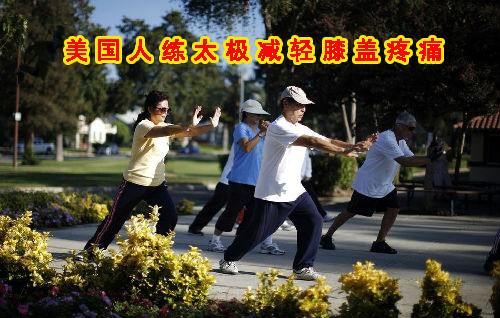 Johney Yu和Diana Yang两位老人正练习太极拳