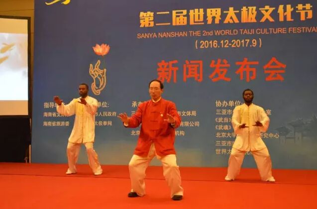 张旭光带领外国朋友表演太极功夫