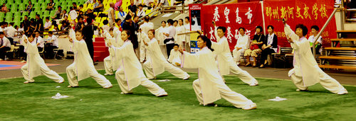 2013年澳门首届国际武术节集体太极器械夺得金牌