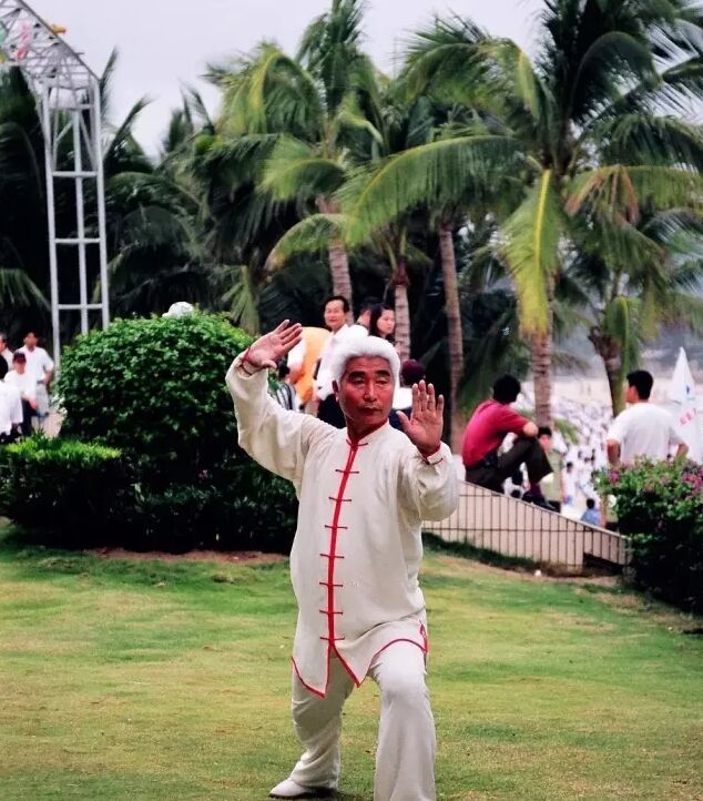 门惠丰先生2001年在首届世界太极健康大会海滨晨练上表演太极拳（二）