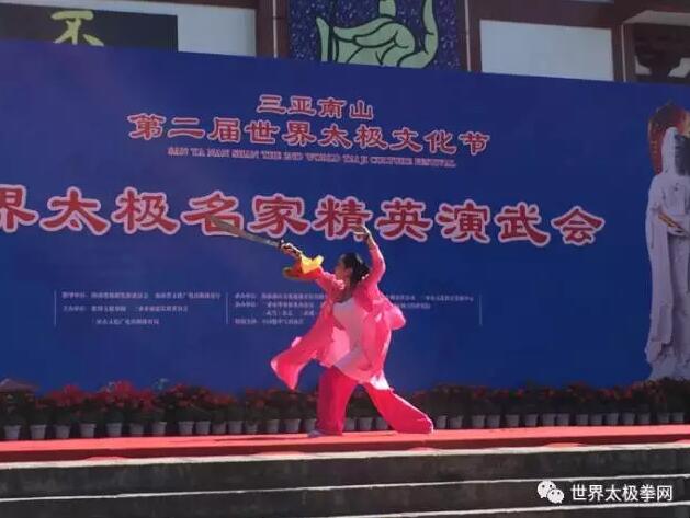 陈骊珠在世界太极名家精英演武会中演练李雅轩杨氏太极刀